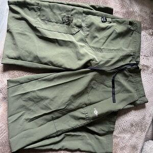 Green wide leg scrub pants and top